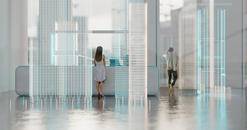 关键词：数字孪生，，，智慧展厅，，可视化交互，，，深圳市谐和信息科技;描述：深圳市谐和信息科技数字孪生解决方案中的智慧展厅，，实现场景可视化交互体验